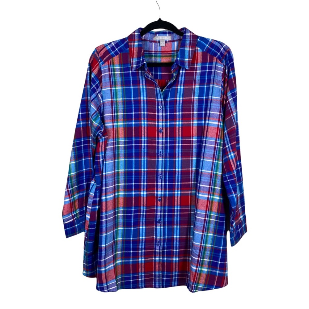 Woman Within Plaid Button Down Shirt (14/16)